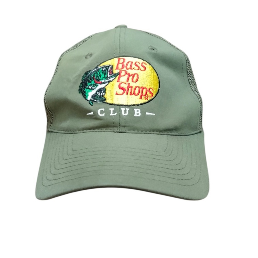 Bass Pro Shops Hat Cap Snap Back Trucker One Size‎ Green Club Embroidered Mens